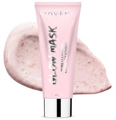 Biovène Holiday Glow Pink Clay Mask, Maschera Viso con Argilla Rosa Australiana, Ginseng, Petali Rosa, Acido Glicolico, Disintossicante, Esfoliante, Purificante, Ammorbidente, Idratante Pelle (75ml)