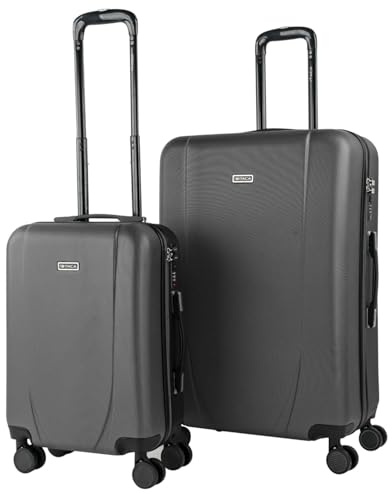 Juego de maletas trolley de viaje rígidas ligeras resistentes 4 doble rueda