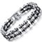 OSTAN Herren Edelstahl Armbänder Fahrradkette Biker Motorradkette Gliederkette Herren Armband Rock Band Armreif (schwarz + silber, 21.5)