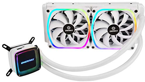 ENERMAX AQUAFUSION Snow Edition Adressierbare SquA RGB 240 All-In-One CPU Wasserkühler Dual Chamber Intel/AMD AM4 Support 350W+ TDP (2x 12cm SquA White RGB PWM Lüfter); ELC-AQF240-SQA-W weiss