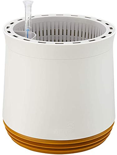 AIRY System M mit 6L Airy Base Substrat • Biologischer Luftreiniger filtert Schadstoffe, Allergene & Gerüche • Für Räume mit ca. 20qm • 1,6L Wassertank & Wasseranzeige • 2310 weiss-gold