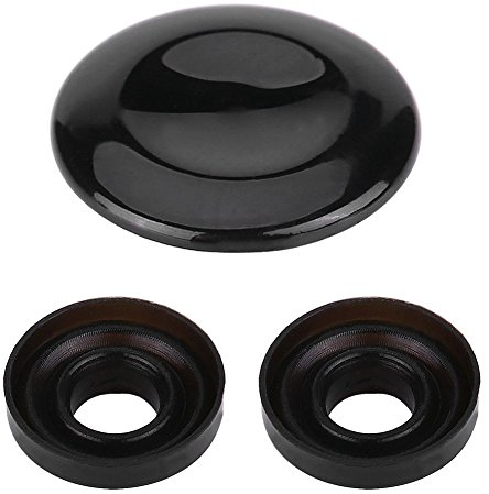 Goick Joystick-Knopf-Reparatursatz, Joystick-Mittelknopfabdeckung MMI-Knopf-Reparatursatz mit 2 Dichtringen Mini Button Cover Knauf Reparatursatz für Au-di A4 A5 A6 Q5 Q7 S5 S6 (Schwarz)