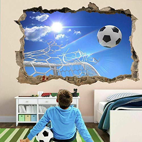 Wandtattoo - Fußballtor Netze Wandaufkleber Wandtattoo Kinderzimmer Dekor Fußball Gd18 3D Aufkleber für die Wand - Wanddekoration - 80x125cm