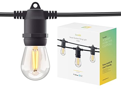 Hombli Lichterkette mit 10 Glühbirnen, warmweißes Licht dimmbar für Garten, steuerbar per App, Sprachassistent, 2700K, wasserdicht, 5 m