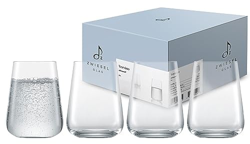 Zwiesel Glas Allround Becher Vervino (4-er Set), vielseitige Trinkgläser mit Moussierpunkt, spülmaschinenfeste Tritan-Kristallgläser, Made in Germany (Art.-Nr. 122203)