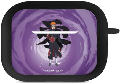 DeinDesign Hülle mit Karabiner kompatibel mit Apple AirPods Pro 1. Generation Case schwarz Schutzhülle mit Schlüsselanhänger Pain Naruto Shippuden Akatsuki