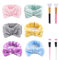 LadayPoa 6 stück Spa-Stirnbnder, Haarband Schminken, Frauen Coral Fleece Elastisches Stirnband mit 4 stück Maskenpinsel für Duschen, Gesichtswaschen Oder Sport Verwendet Werden Knnen (mix Farbe)