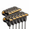Golf Iron Head Covers, Golf Clubs Protection Set, 11pcs Thicken Eagle PU Leather Soft Black Embroideried Edging Closely Protector Right Handed Waterproof Durable Fit Most Clubs Wedge