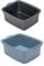 Addis Plastic Utility Butler Extra Large Rectangular Bowl Twin Pack, Metallic Silver and Air Blue, 12.5 Litre