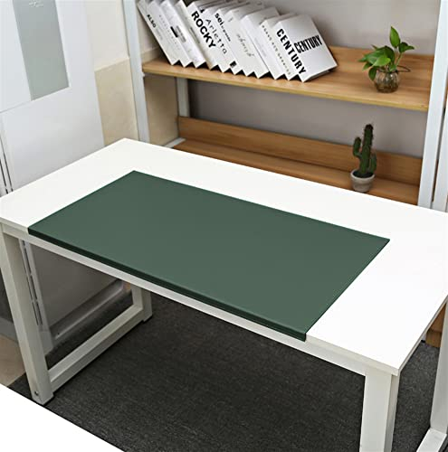 SK Studio Schreibtischunterlage mit Kantenschutz Wasserdichte PU Leder, Rutschfeste mit Kantenverriegelung Mausunterlage für Computertastatur, PC und Laptop Dunkelgrün, 60x40cm