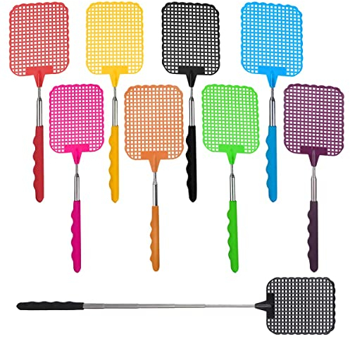 Matamoscas Manual,Matamoscas,8 Piezas de Matamoscas Extensible,Fly Swatter Control Manual de Swat Ajustabl Matamoscas Plástico Extensibles Extensión Telescópica Longitud 26-76cm
