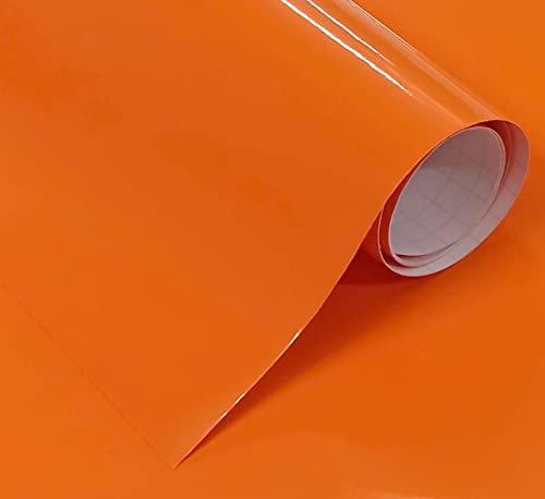 Vinilo Adhesivo Naranja Brillo 60x300 cm Para Muebles Cocina Paredes Ventanas Manualidades Papel Adhesivo Decorativo (60x300 cm, Naranja)