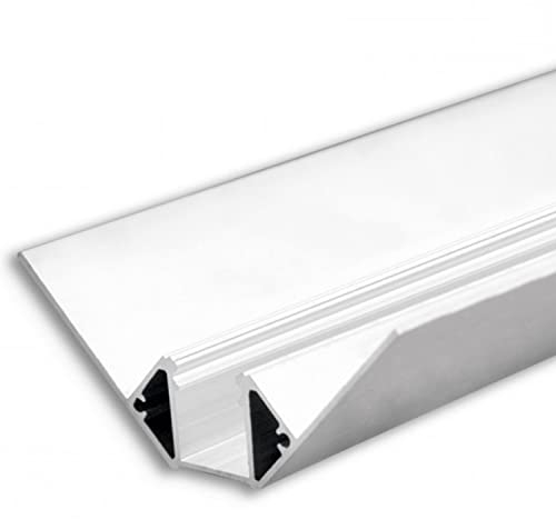 INNOVATE LED Trockenbauprofil 2m milchig Inneneck [LED Streifen 2m bis 12mm] Deckenleisten Trockenbau indirekte Beleuchtung Wohnzimmer I Alu Profil Trockenbau Fußleisten Bad Kinderzimmer Küche