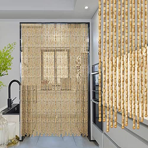 NIANXINN Bambusvorhang Perlenvorhang Türvorhang Handgemachte Dichte Holzperlen Vorhänge,für Wohnzimmer Schlafzimmer Wandschrank Cafe Restaurant Balkon Dekoration,Anpassbar (110 shares-W110xH220cm)