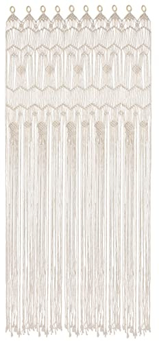Osunnus Tenda da finestra in macramè bohémien, divisorio per porta, 200 x 89 cm, grande, lunga, in macramè, da appendere alla parete, per soggiorno, camera da letto, decorazione per la casa, sfondo