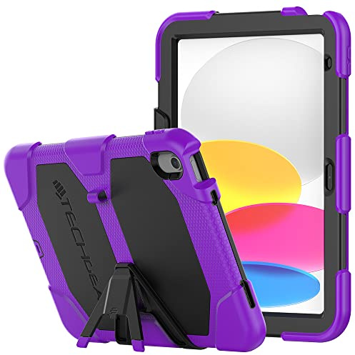 TECHGEAR G-SHOCK Case for iPad 11 A16 (11th Gen 2025) & 10.9 (10th Gen 2022), Heavy Duty Rugged Shockproof Protective Screen Protector Case with Stand, For Schools, Builders, Kids, Everyday Use