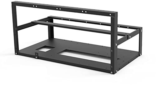 Eayoly Bergbau-Rig-Rahmen - Miner Rig Case mit 6 GPU Mining,Open Air Miner Rig Case Rack aus Stahl für Crypto Coin Währung ETH Ethereum ZCash Mining Zubehör Werkzeugrahmen