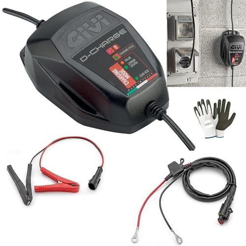 COMPATIBLE WITH MALAGUTI F 12 PHANTOM 50 CAT. RAC.LIF 100% AUTOMATIC 8 INTELLIGENT CYCLES BATTERY CHARGER-CHARGE MAINTAINER FOR GIVI S510 MOTORCYCLE SCOOTER FOR LITHIUM AND TRADITIONAL BATTERIES