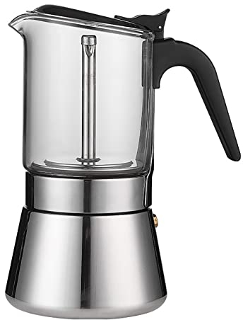 Moka Coffee Maker Moka Pot Double Valve Household Portable Coffee Maker Hand Brew Coffee Maker Coffee Appliance Set (Color : Silver, Size : 360ml)