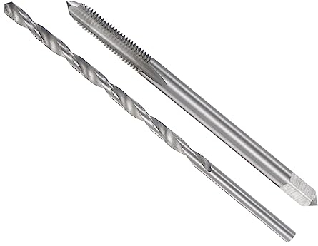 CoCud Taraud et Perceuse Mèche Ensemble, M5 x 0.8 Filetage 80mm Longueur Taraud 5mm Perceuse Diamètre, Métrique Extra Longue Machine Visser & Torsion-(pour Tapotement), 1-Ensemble