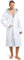 Twinzen Peignoir Homme Eponge Blanc - 100% Coton Velours Premium OekoTex - Robe de Chambre Homme Peignoir de Bain Homme Eponge Ultra Doux - Taille L