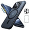 ESR for iPhone 15 Pro Max Case (5 in 1) Set, Translucent Matte Case with Screen Protector and Camera Lens Protectors, Compatible with MagSafe, Military-Grade Protection, Classic Series, Frosted Black