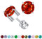 ZOCOYUU Titan Schraube Zurück Chirurgischen Edelstahl Ohrstecker für Frauen Männer - Hypoallergene Birthstone Double Side 5A Cubic Zirconia Schmuck 6mm (Juli(Rot))