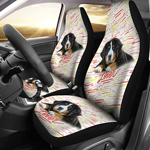 2 Stücke Autositzbezug Berner Sennenhund-Liebhaber-Druck Autositzbezüge Einfach Zu Montierende Sitzbezüge Set Universal Universell Passende Innenraum Sitzschoner Für Autos, Lastwagen, Wagen, 52X138Cm
