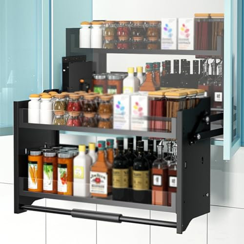 Ausziehbarer Schrank-Organizer Mit 2 Ebenen, Aufbewahrungs-Organizer For Obere Küchenwandschränke, Robustes 2-stufiges Gewürzregal, Schiebeschrankregale For Küchen- Und Badezimmerschränke(Cabinet 600m