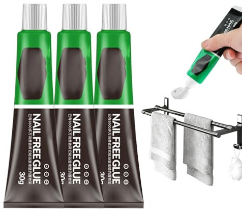 All-purpose Glue, Colle Tout Usage, Mastic Adhésif Sans Clous, Super Colle Adhésive Tout Usage, Universeller Colle Forte, Sans Clous, Imperméable et Sans Perçage (3, 30g)