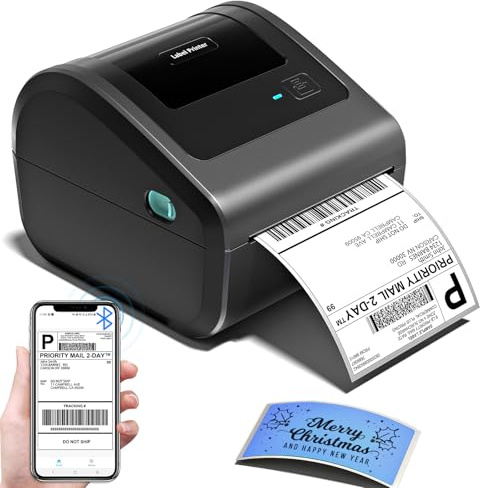 Omezizy Bluetooth Shipping Label Printer 4x6, D450BT Thermal Label Printer for Shipping Packages, Thermal Printers for Small Business, Compatible with Android, iPhone, Windows, macOS, Tiktok, UPS