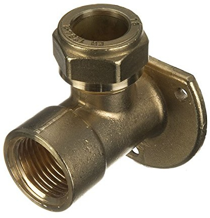 Bag of 2-15mm x 3/4 Compression Wallplate Elbow (Known as 15mm Compression Elbow/Brass Compression Fittings/wall Plate Elbow/Compression Fitting Also Available in 22mm x 3/4 Inch BSP)