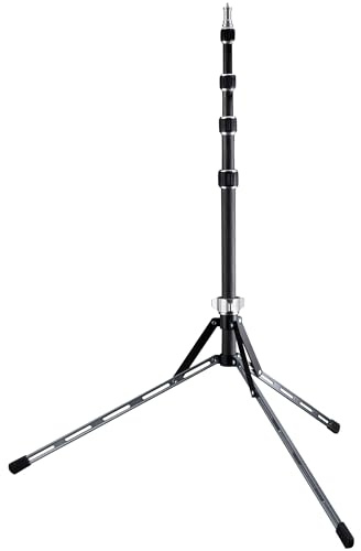 Bresser BR LS210C trípode de iluminación Carbono 210 cm Ligero con Cierres | Altura regulable de 50 a 210 cm, 5 secciones, carga de 2 kg, peso de 670 g, adaptador spigot con rosca de 1/4 pulgada