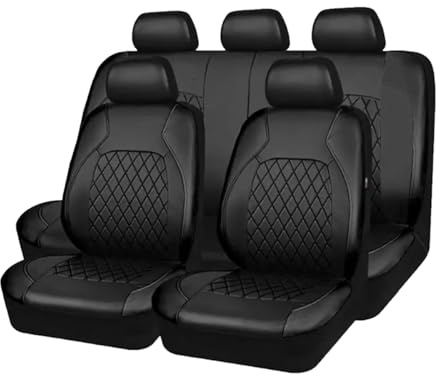 XIUDAM Auto Sitzbezüge Sets Für Lada Niva, Leder Autositzbezüge Allwetter Wasserdicht Atmungsaktiv Schonbezüge Sitzschoner Innenraum Zubehör,A/Black