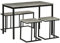 HOMCOM Essgruppe 4er-Set, Küchentisch-Set, Esstisch mit 3 Bänken für 4 Personen, Esszimmergruppe, Tischgruppe für Küche, Wohnzimmer, Grau