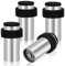 Door Stopper, Floor Mounted Door Stop, 105mm Polished Stainless Steel Door Stoppers for Wall, 4 Pack Heavy Duty Doorstop with Rubber Bumper for Indoors Outdoors, Silver