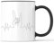 Tasse avec inscription en allemand Heavy Metal Puls Battement de cœur Rock Musik Death Doom Core - Cadeau amusant - Tasse à café comme idée cadeau - Tasse à café 330 ml - Blanc/noir