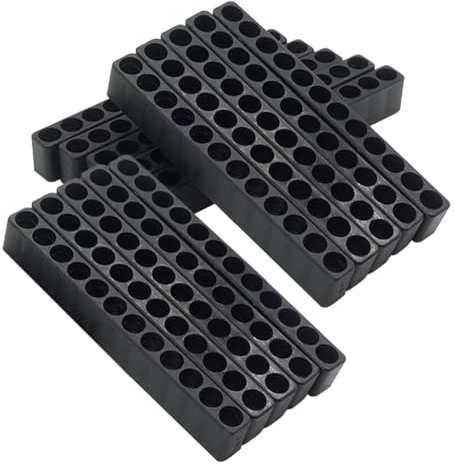 Diheohg 15 Stück 12-Loch-Sechskantschaft-Schraubendreher-Bithalter, Kunststoffkopf, Aufbewahrung, Bohrständer für -Ersatzteile, Zubehör