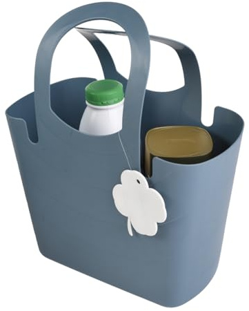 Reusable Tote Shopping Carry All Bag Basket Bucket Travel Foldable Shopping Bags Plastic Large Handles Strong Multipurpose for Laundry Beach Storage Flexible