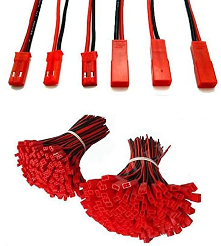 Qusedwey 50 Paare 10Cm JST Stecker Kabel Stecker + Buchse für RC Batterie,JST Steckerpaar mit Kabel
