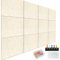DAWNYIELD Lot de 12 Panneau Acoustique Muraux, Tableaux en Feutre Mural Autoadhésif 30x30 cm pour Studios d'enregistrement, Salles de Musique, Bureau, Salle de Jeux (Beige Avoine)