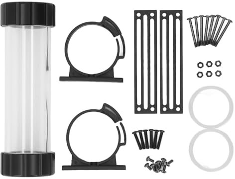 Mtlavishness Computer Water Cooling Cylinder Transparent 220ml Water Cooler Reservoir for Desktop PC 187mm