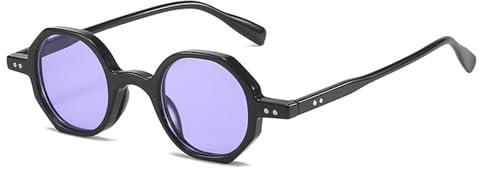 YLTPHD Cambiamento graduale Occhiali da sole rotondi punk UV400 Rivetto per donna Uomo sport all'aria aperta viaggio