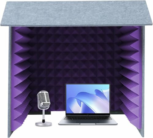 GFXYQPDNV Home Isolation Shield, Desktop Portable Vocal Box, Recording Shield Microphone Booth, Audio Acoustic Noise Isolator Platform for Podcasts Home Studios