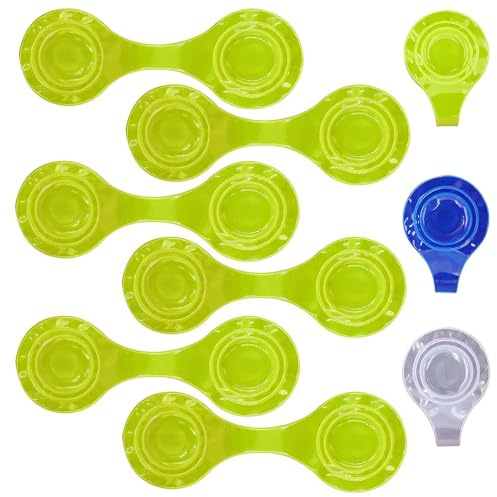 DONCOO 6 PCS Magnetische Reflektoren, Reflektierende Ansteckmagnete | für maximale Sichtbarkeit, Reflektor Clips Anhänger für Rucksack, Schulranzen, Kleidung, Jacke, Kinderwagen (Grün)