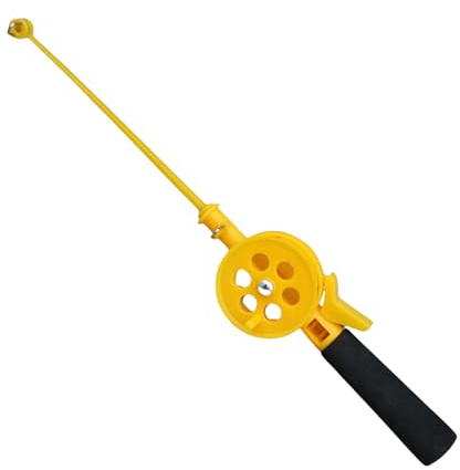 Cnrfeoap Kleine Eis-Winter-Angelrute mit Rollen, tragbare Rute für Anfänger, Kinder, Rollen, Angelzubehör