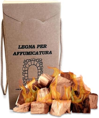 Legna di Ciliegio da affumicatura da 2 kg. Consigliata per carni come pollo, tacchino e maiale. Verdure come carote e zucchine alle quali rende un sapore dolce e fruttato.