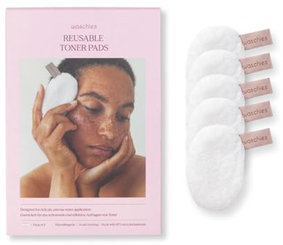 Waschies Toner Pads – 5er-Set Weiß – waschbar, wiederverwendbar & nachhaltig - sanft & hypoallergen - geeignet für alle Hauttypen – Alternative zu Einweg-Wattepads (Packung mit 2)