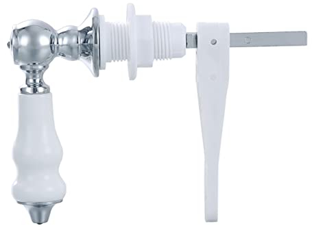 Taps2Traps Traditional Victorian Style White Ceramic Handle Toilet Cistern Flush Lever fits Ceramic Cisterns with 21mm Hole