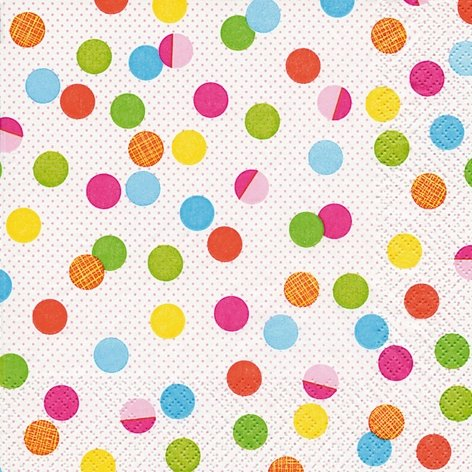 20 Servietten 33x33 cm bunte Punkte Anlass Fest Party Geburtstag Hochzeit Taufe Feiertage